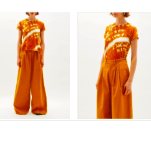 Bassike Tye dye silk top in Tangerine orange Size S - Picture 2 of 11